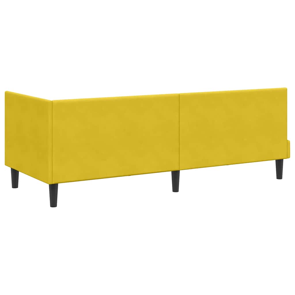 Kampinė lovos konstrukcija Geltona 80 x 200 cm Aksomas