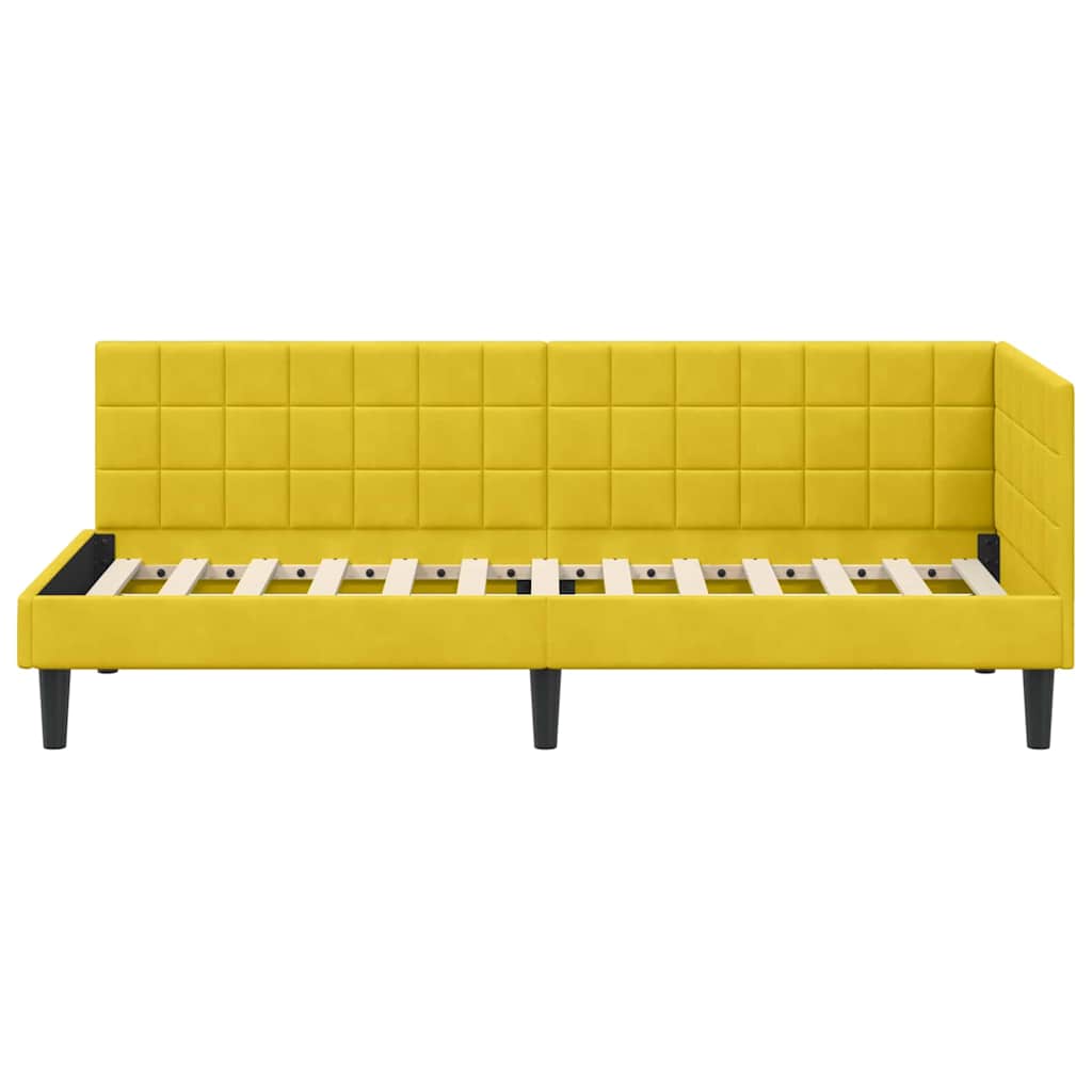 Kampinė lovos konstrukcija Geltona 80 x 200 cm Aksomas
