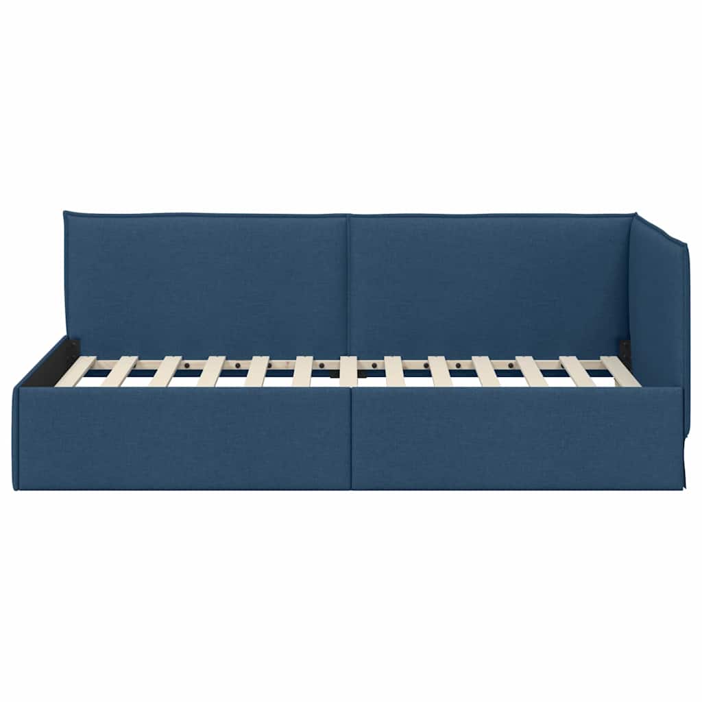 Kampinė lovos konstrukcija Mėlyna 90 x 200 cm audinys