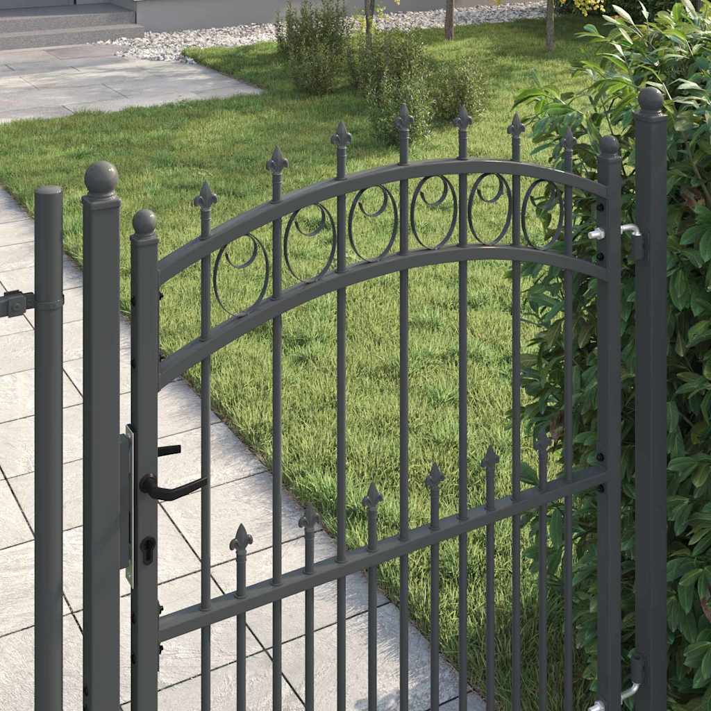 Fence gate with spikes Grey 150 x 100 cm
