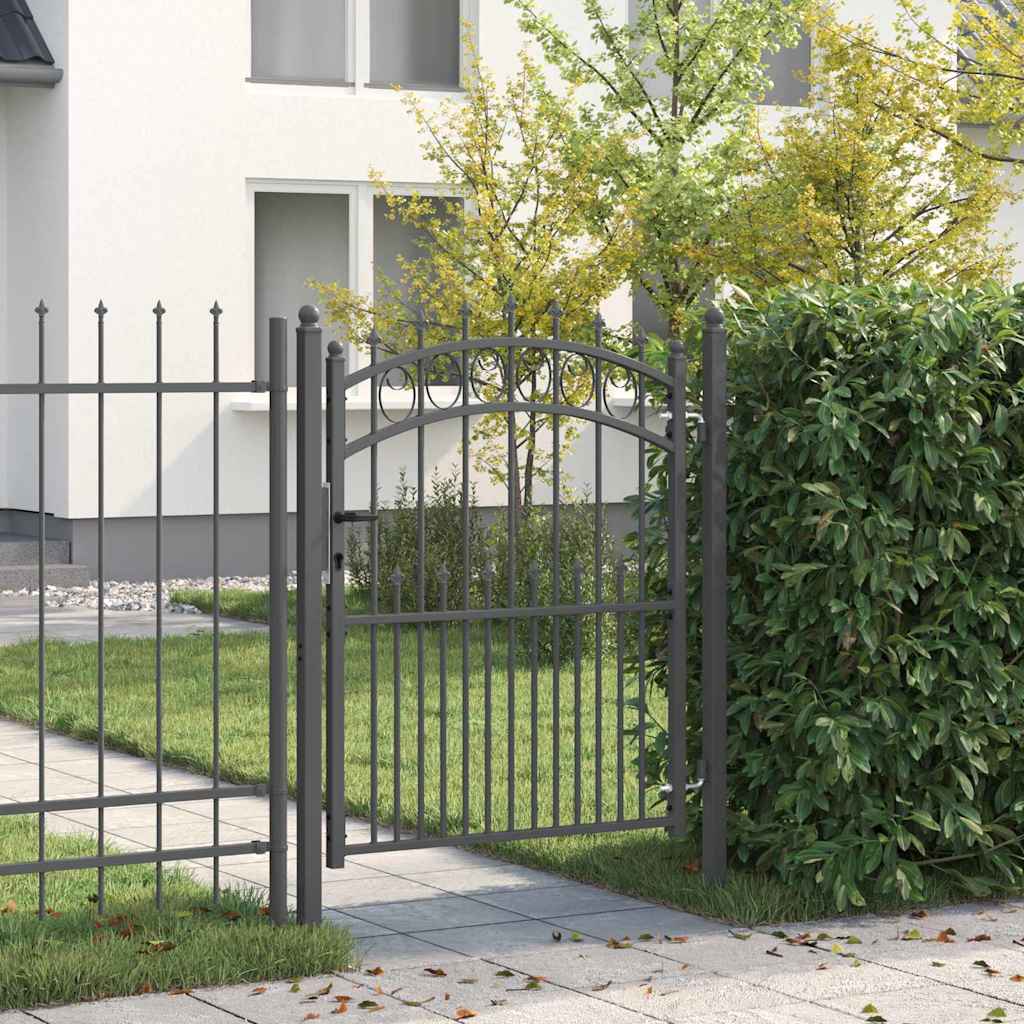 Fence gate with spikes Grey 150 x 100 cm