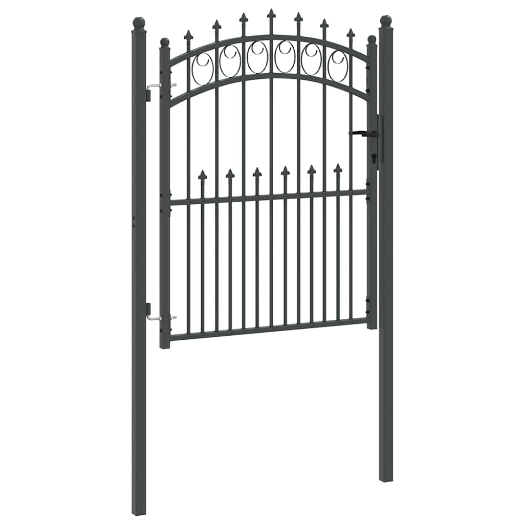 Fence gate with spikes Grey 150 x 100 cm