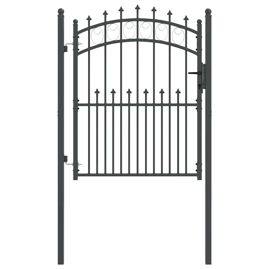 Fence gate with spikes Grey 150 x 100 cm