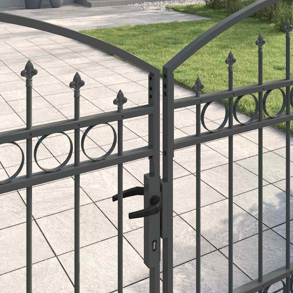 Tvora vartai ASSEN 401 x 175,5 cm Plienas Pilka Užrakintas