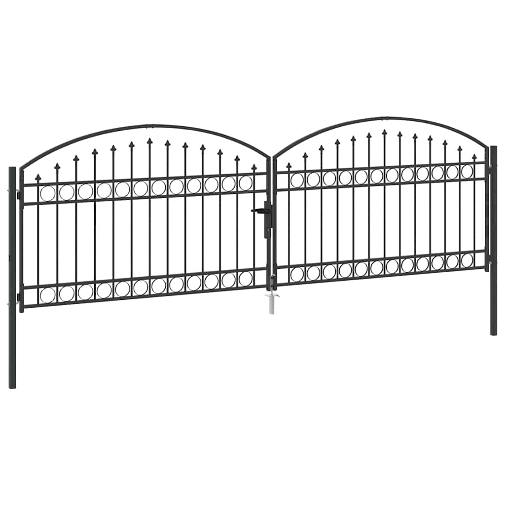 Tvora vartai ASSEN 401 x 175,5 cm Plienas Pilka Užrakintas