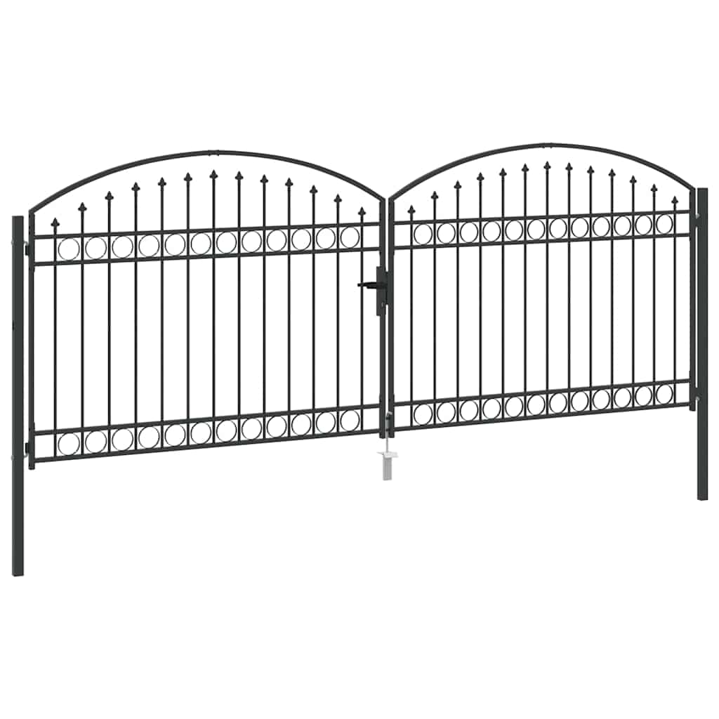 Tvora vartai ASSEN 401 x 200 cm Plienas Pilka Užrakintas
