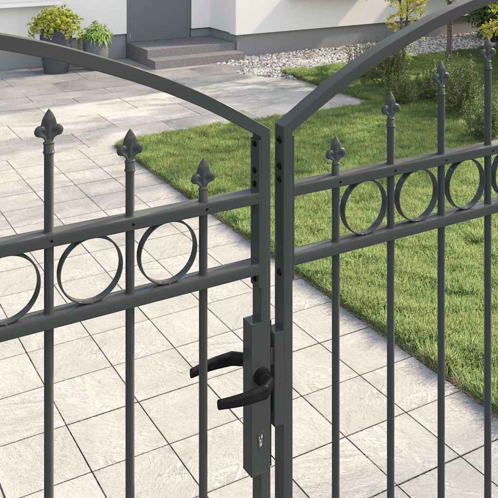 Tvora vartai ASSEN 401 x 250 cm Plienas Pilka Užrakintas