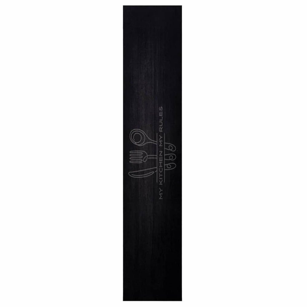 Virtuvės kilimas Vakarienės reikmenys Juoda 300 x 60 cm Aksomas