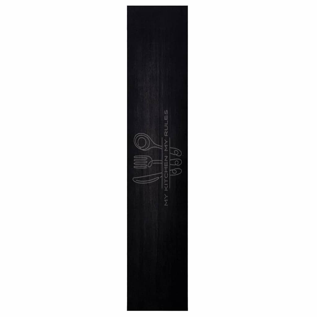 Virtuvės kilimas Vakarienės reikmenys Juoda 300 x 60 cm Aksomas