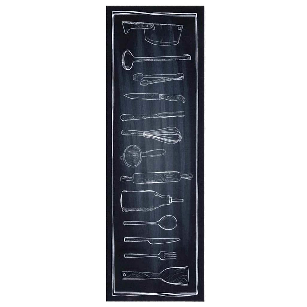 Virtuves paklājs Melns 180 x 60 cm Samts
