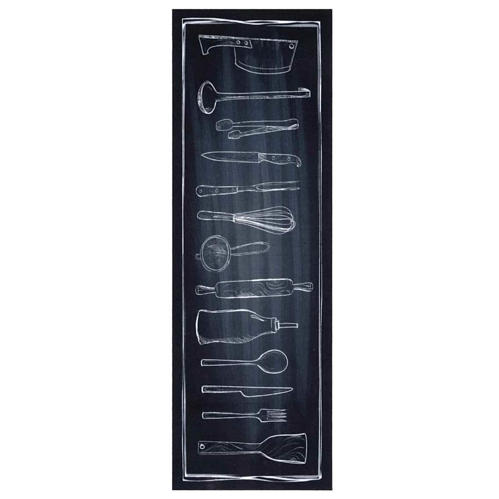 Virtuvės kilimas Juoda 180 x 60 cm Aksomas