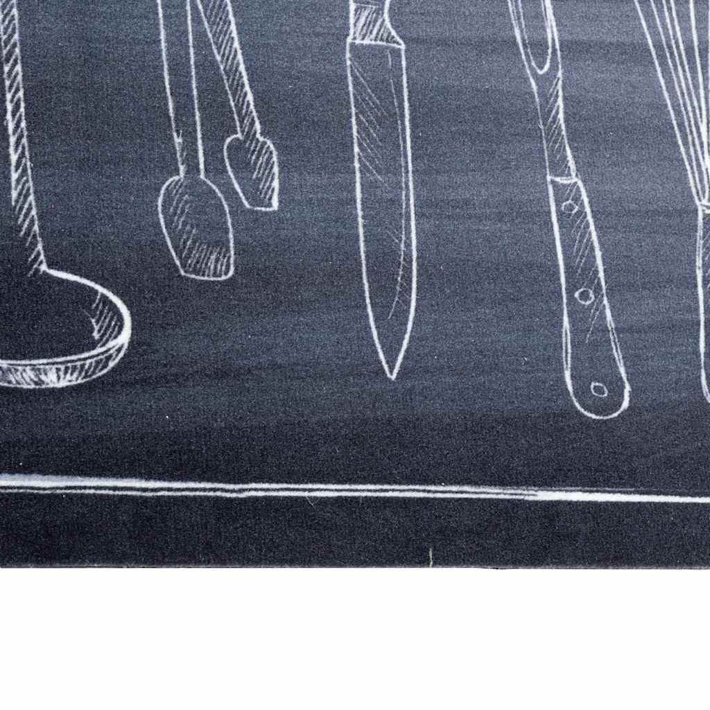 Virtuvės kilimas Juoda 150 x 45 cm Aksomas