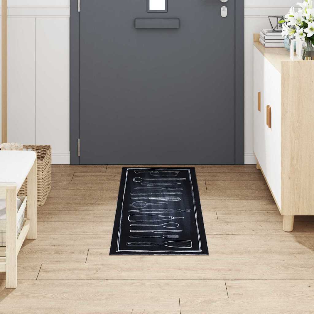 Virtuvės kilimas Juoda 150 x 45 cm Aksomas