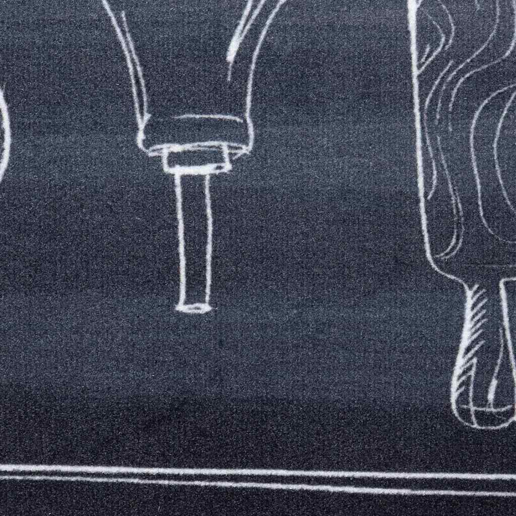 Virtuvės kilimas Juoda 150 x 45 cm Aksomas