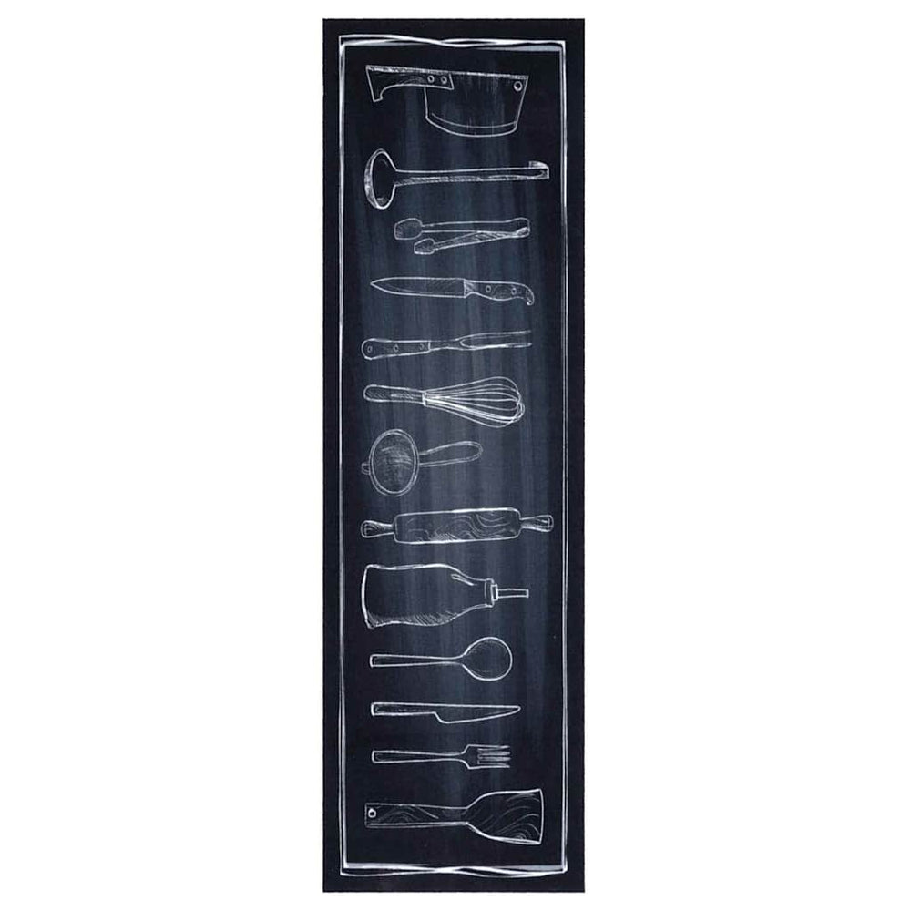 Virtuves paklājs Melns 150 x 45 cm Samts