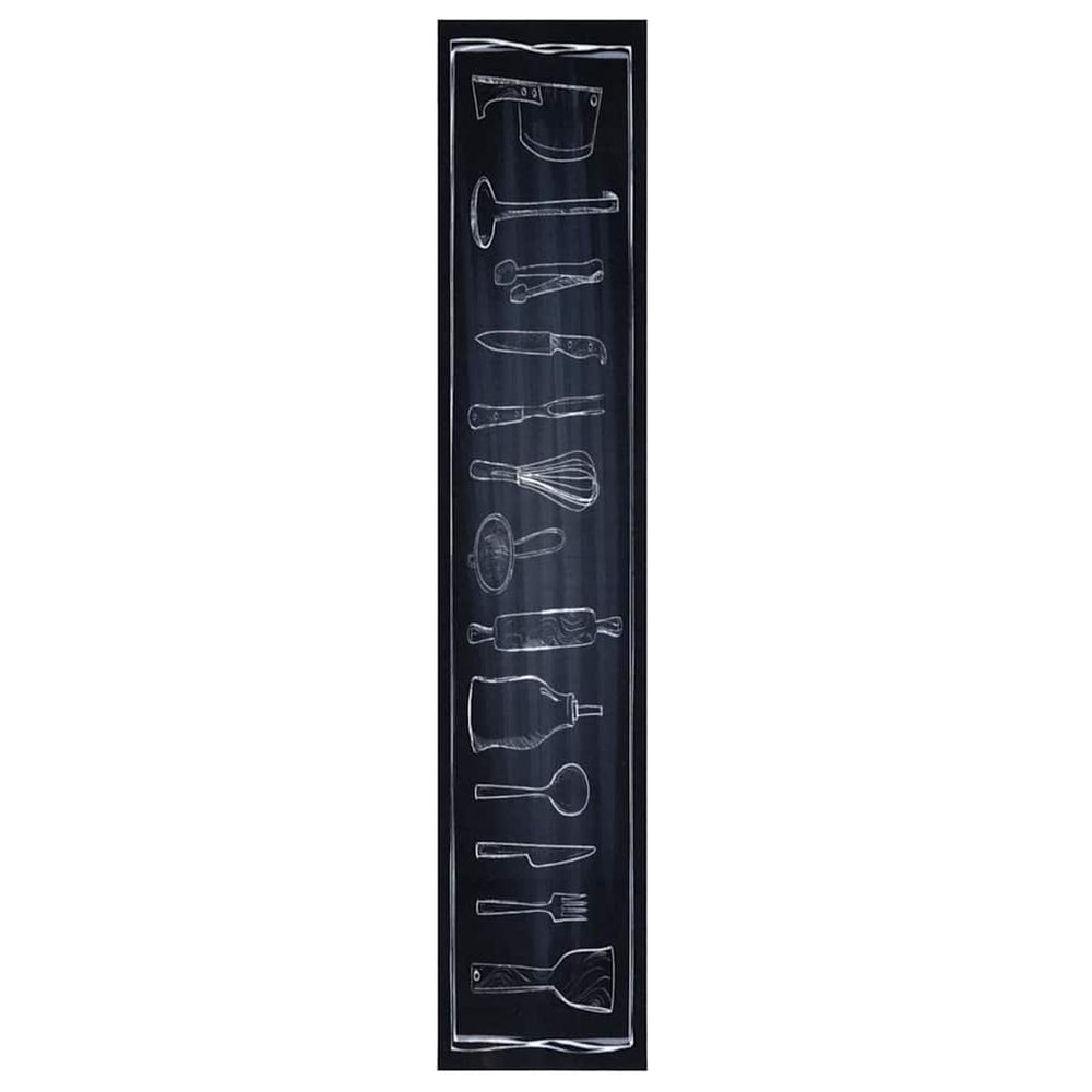 Virtuvės kilimas Juoda 300 x 60 cm Aksomas