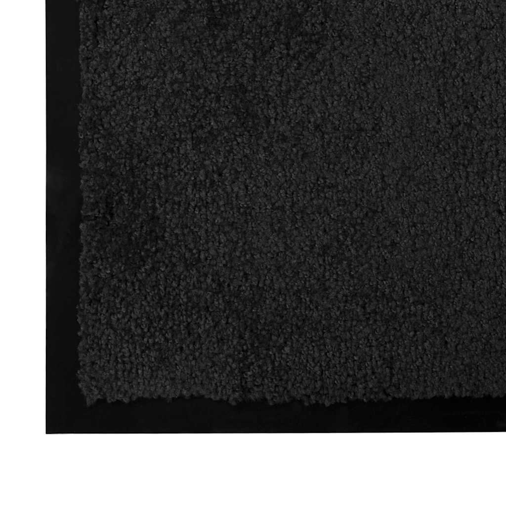 Doormat Black 80 x 120 cm Teddy Fabric