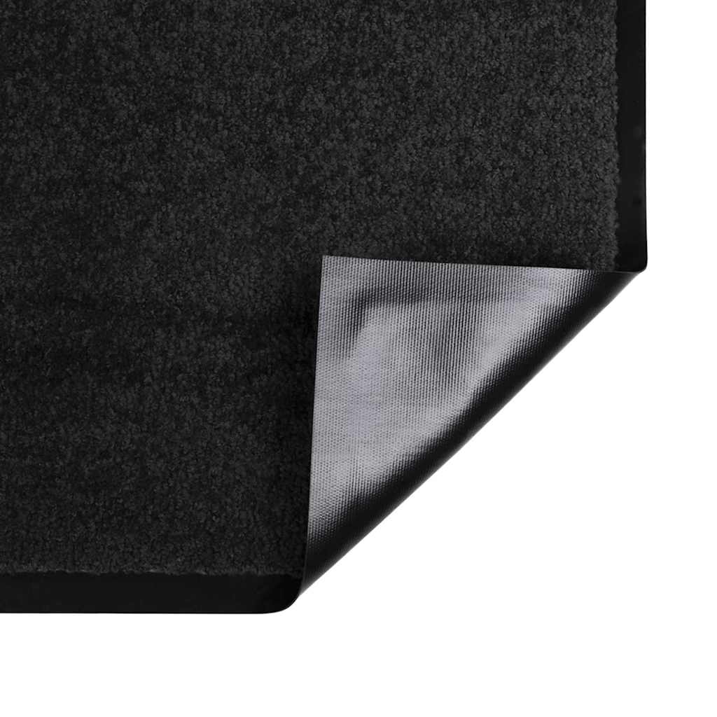 Doormat Black 80 x 120 cm Teddy Fabric