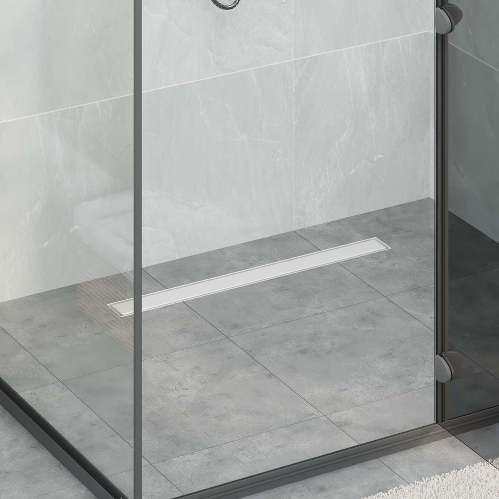 2-in-1 Shower Drain with 360° Siphon Silver 70 cm