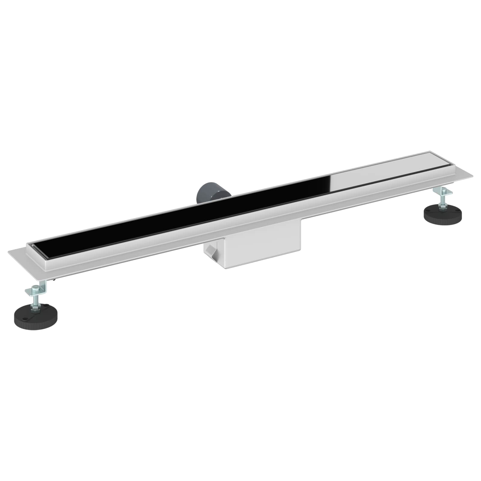 Dušas noteka ar stikla vāciņu Melna 80 cm
