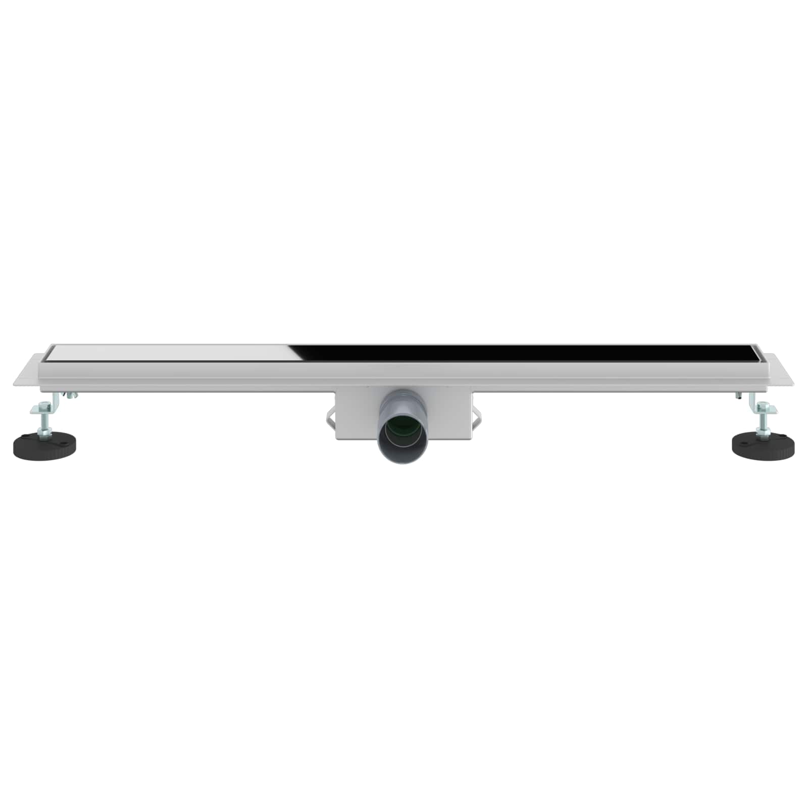 Dušas noteka ar stikla vāciņu Melna 80 cm