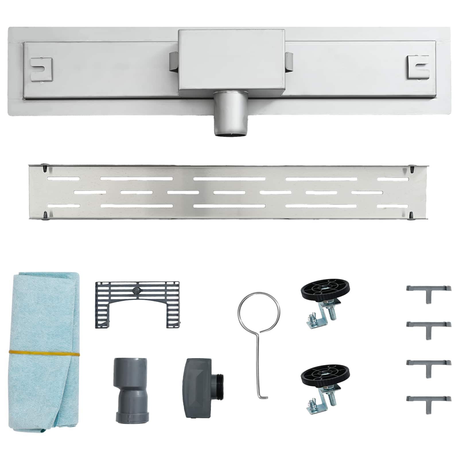 Shower drain with linear design Silver 90 cm