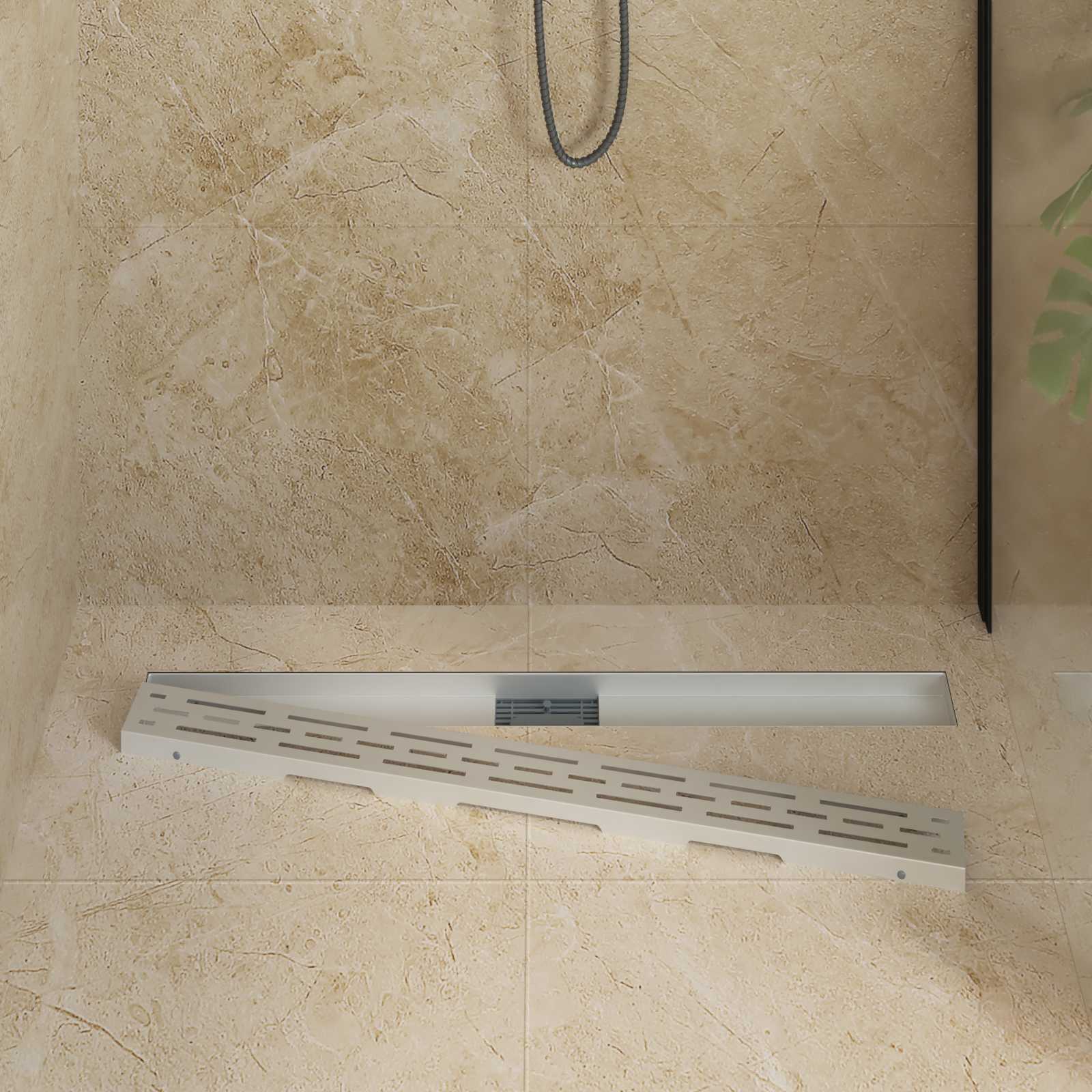 Shower drain with linear design Silver 90 cm