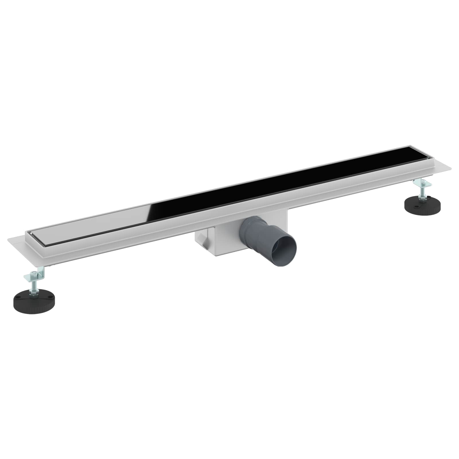 Dušo nutekėjimas su stiklo dangteliu Juoda 70 cm