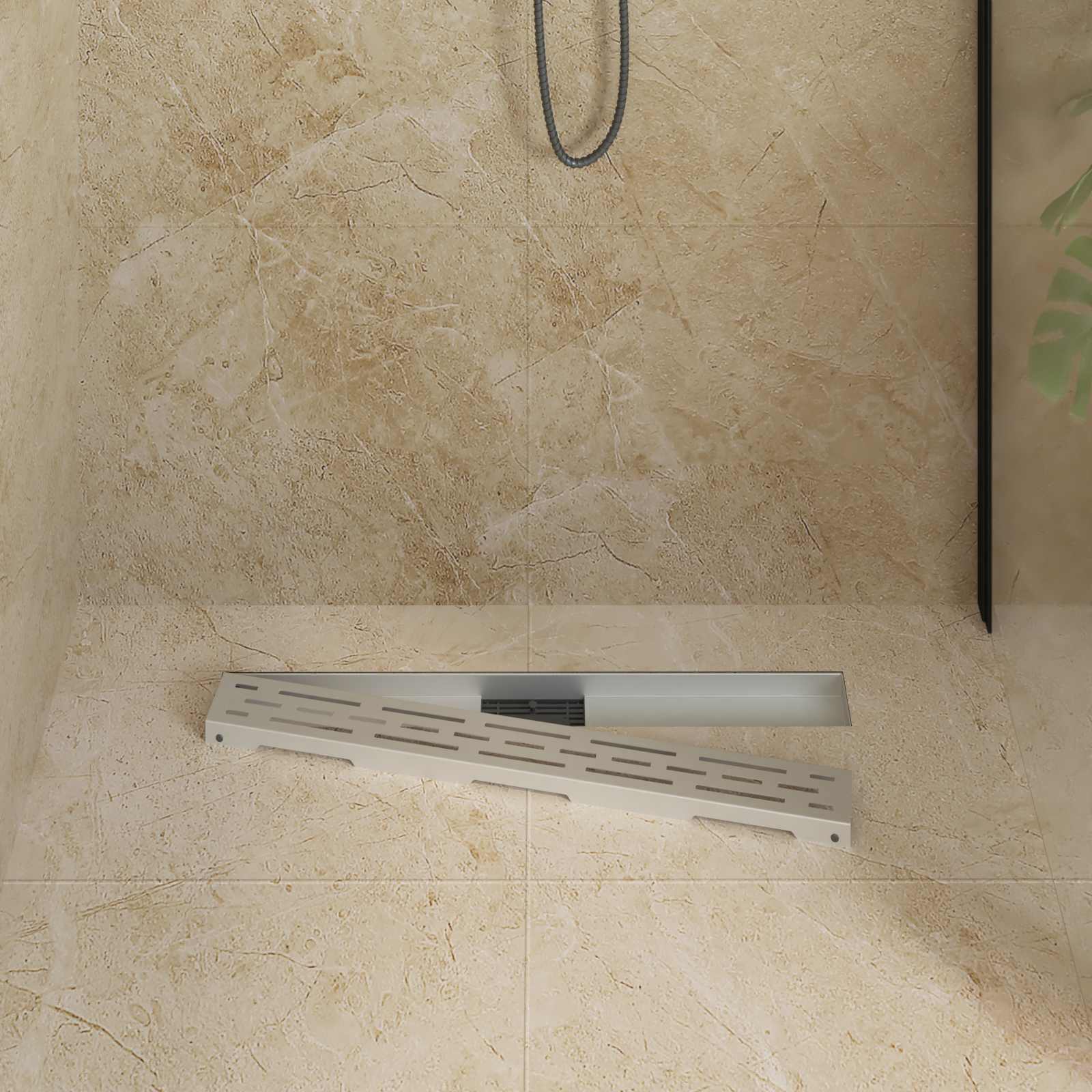 Dušas noteka ar lineāru dizainu Sudraba 70 cm