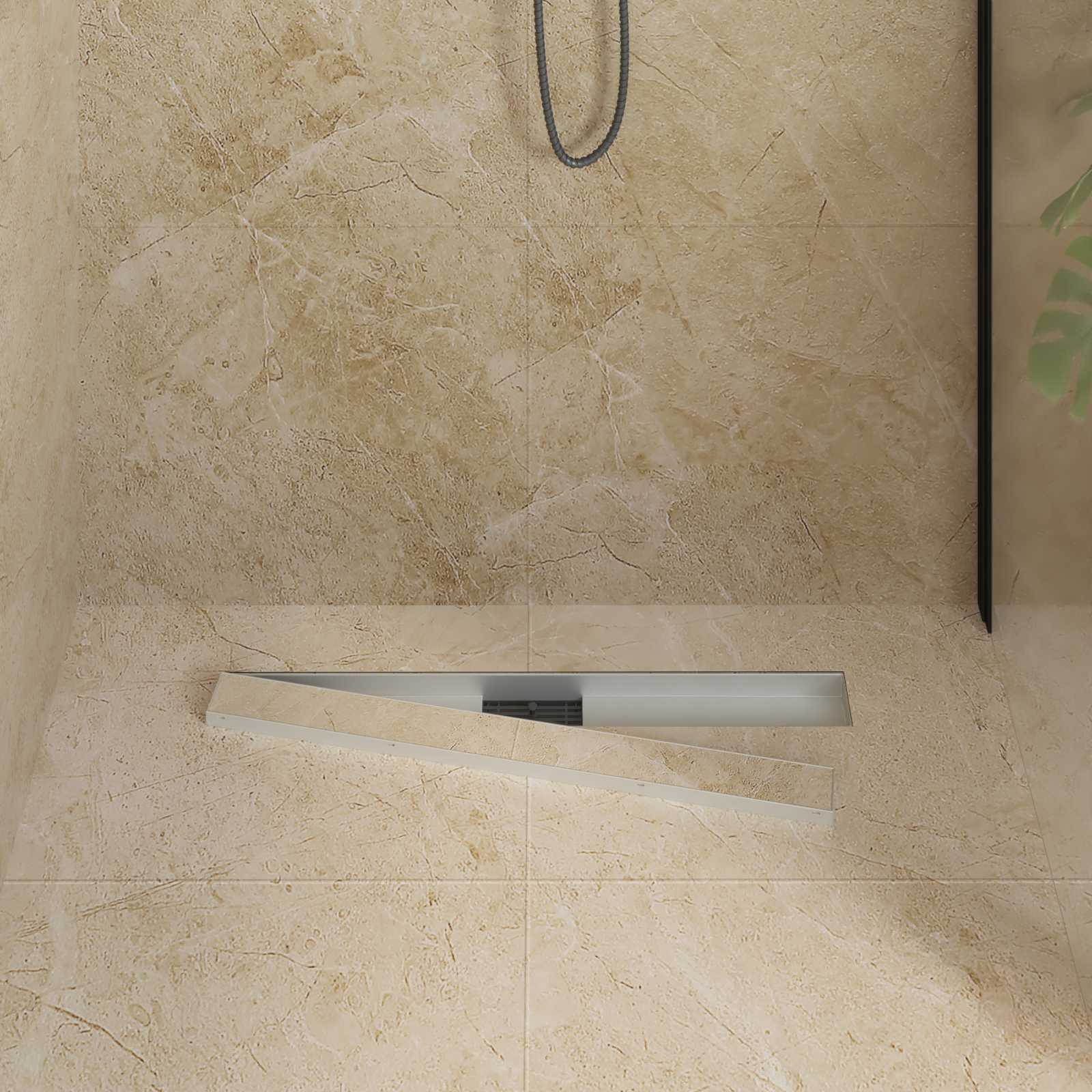2-in-1 Shower Drain Silver 70 cm