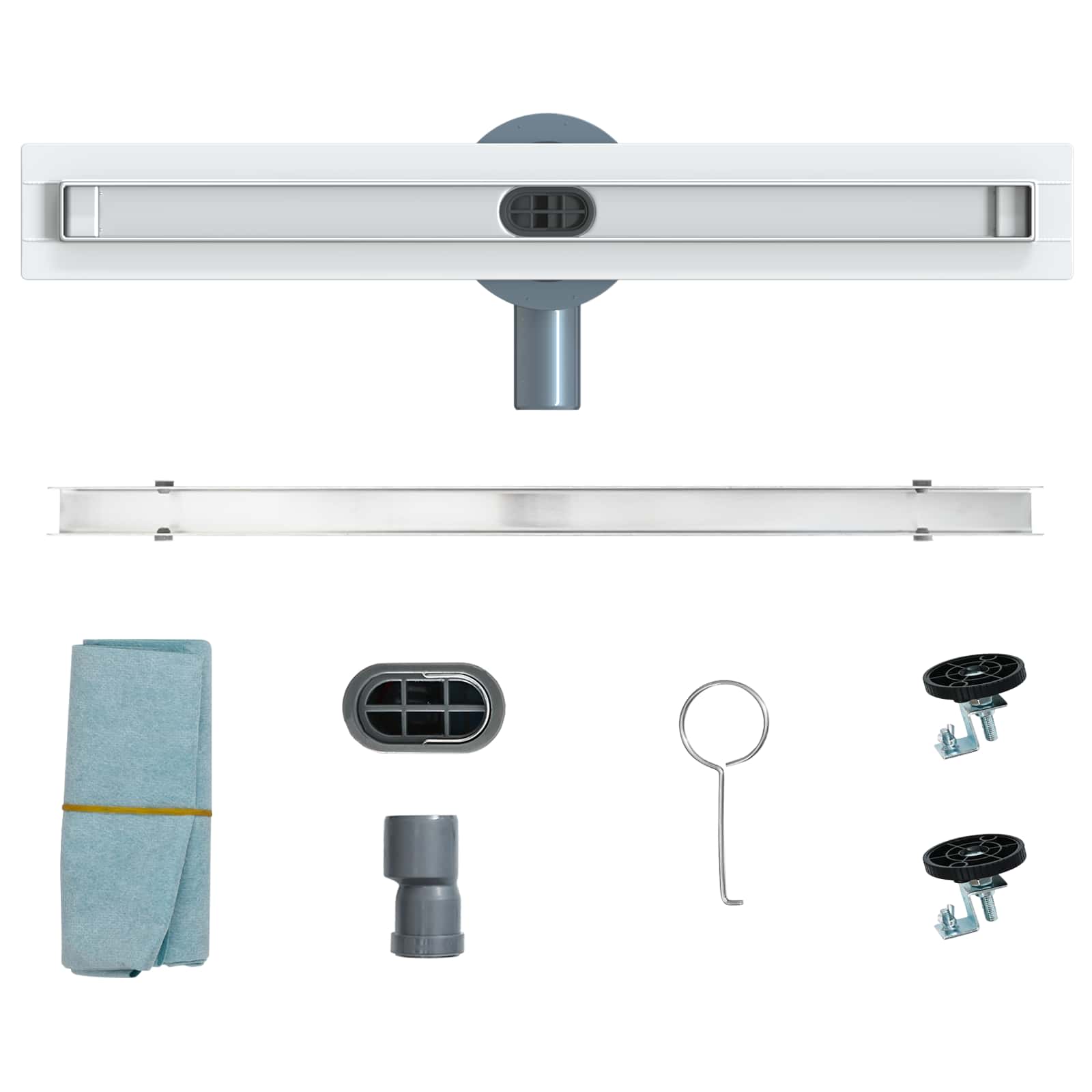 360° Shower Drain with Slim Design Silver 50 cm