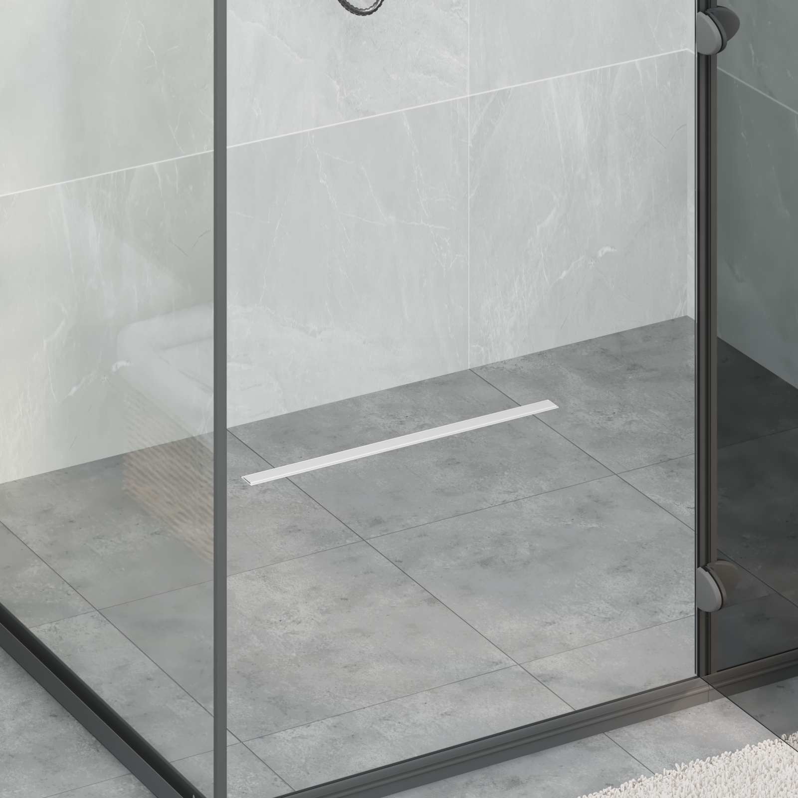 360° Shower Drain with Slim Design Silver 50 cm