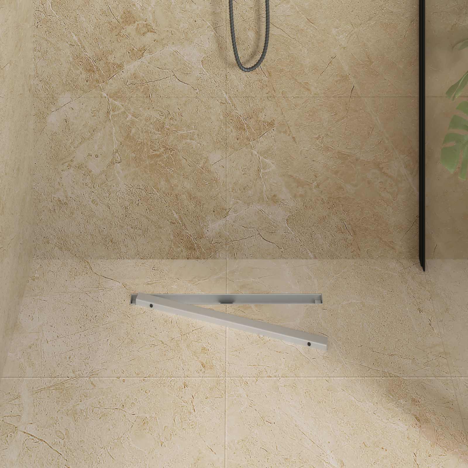 360° Shower Drain with Slim Design Silver 50 cm
