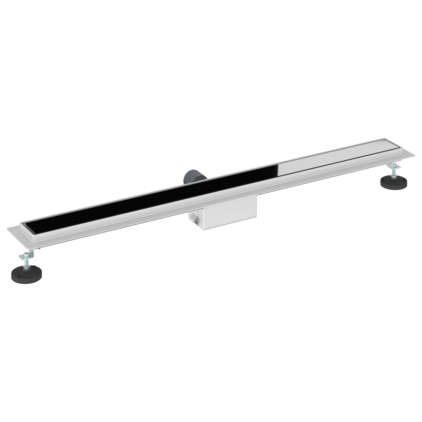 Dušo nutekėjimas su stiklo dangteliu Juoda 90 cm