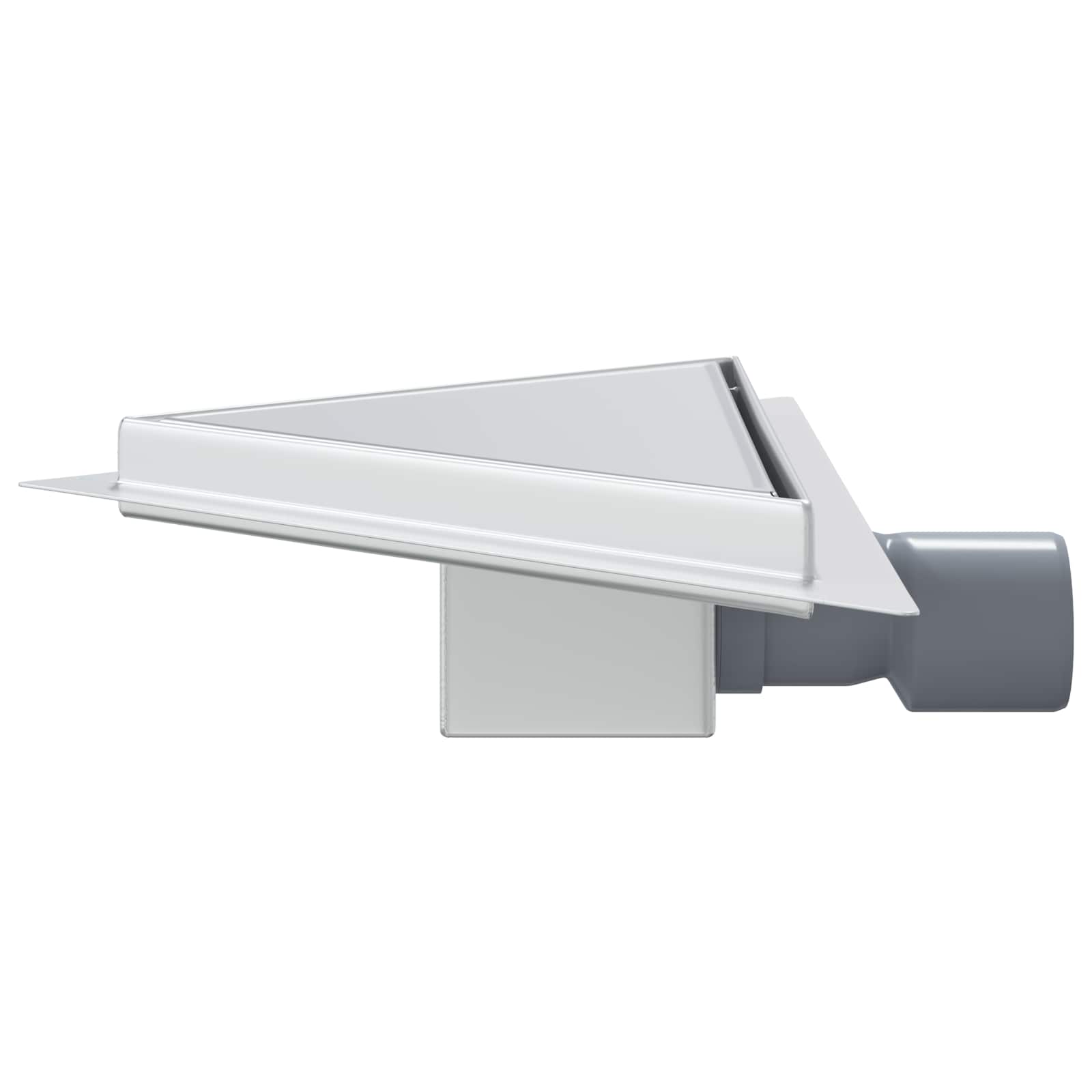 2 in 1 Triangle Shower Drain Silver 25 x 25 cm