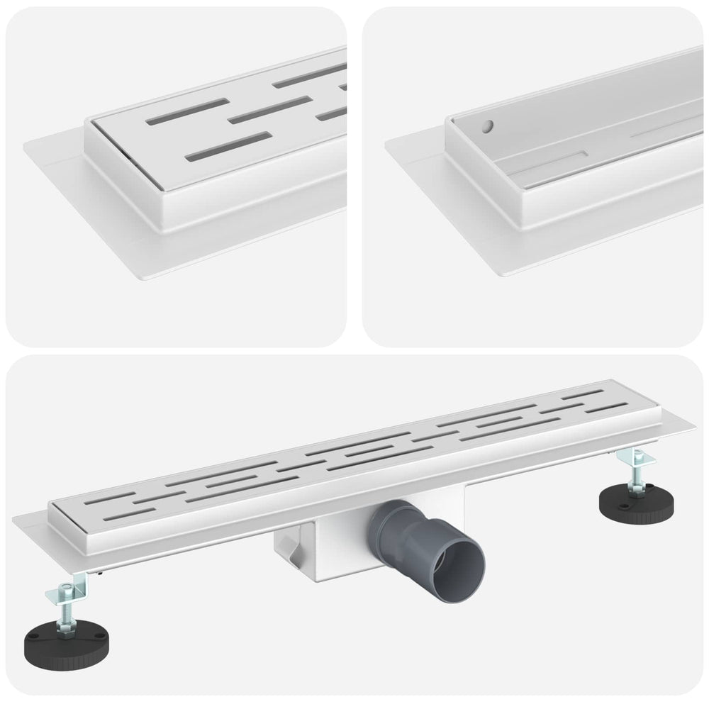 Shower Drain with Linear Design Silver 60 cm