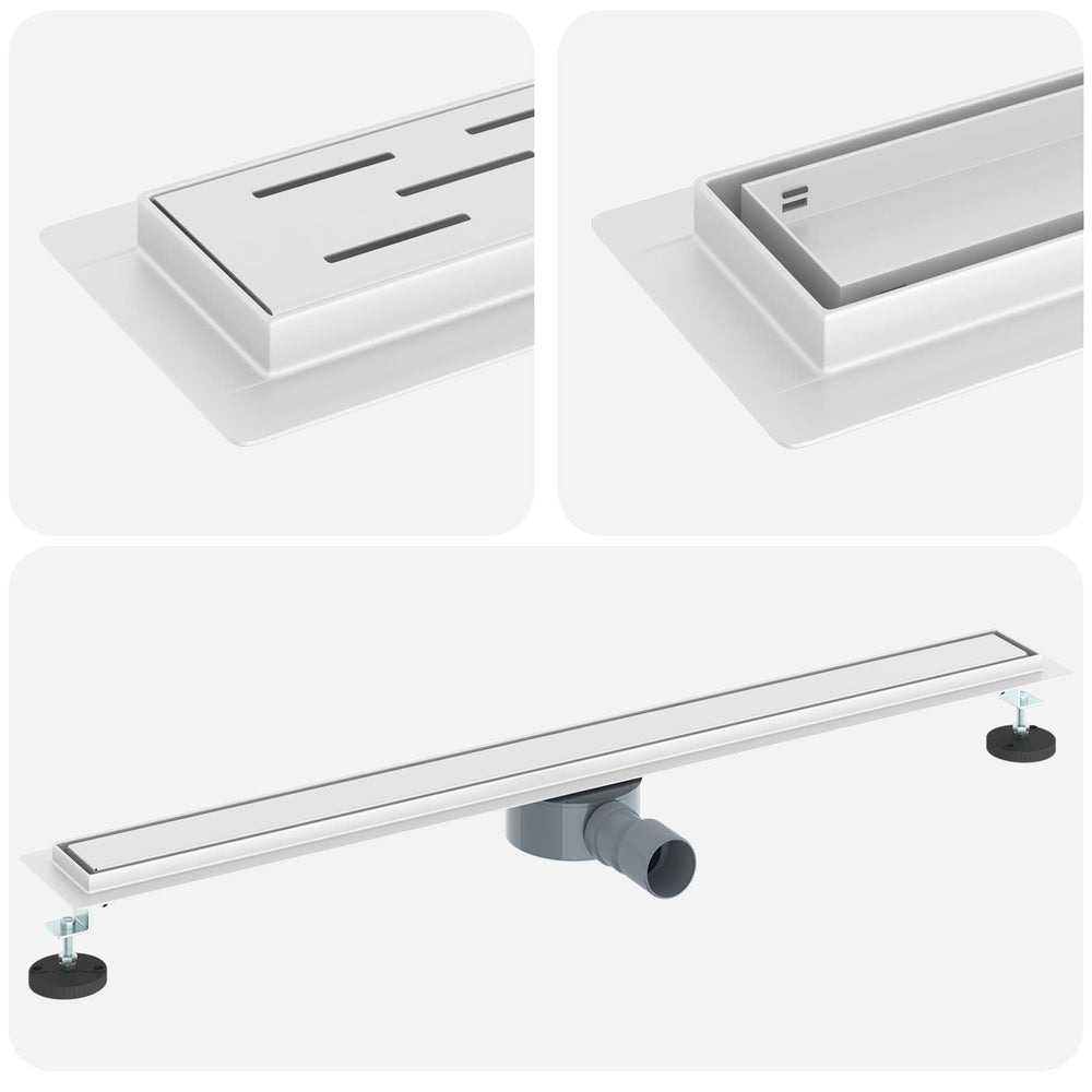 Shower drain 2-in-1 with 360° trap Silver 90 cm