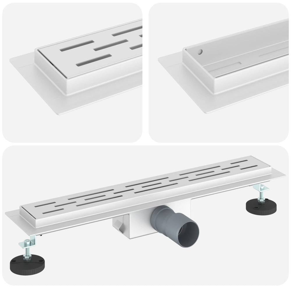 Shower drain with linear design Silver 50 cm