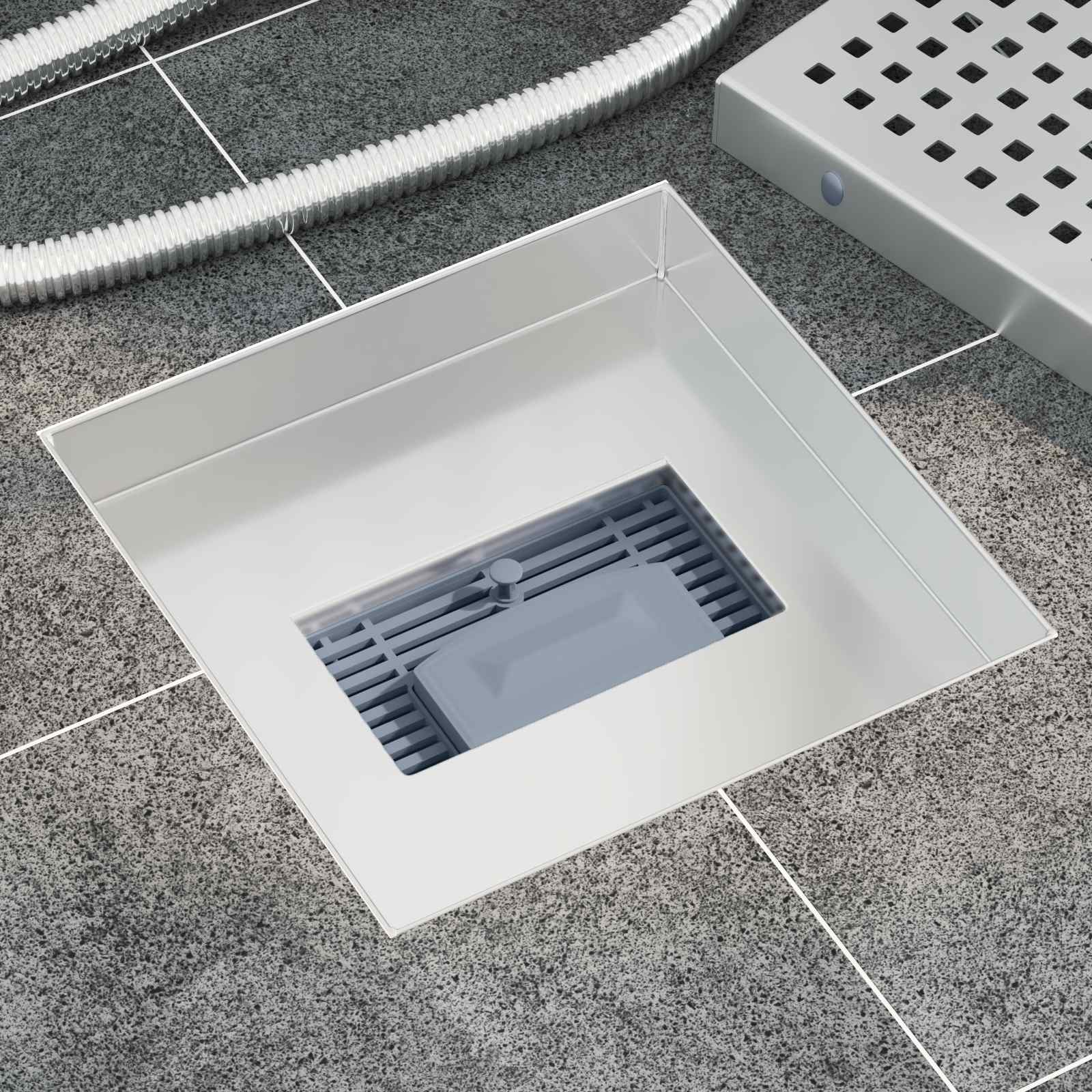 Taškų dušo drenažas Sidabro 20 x 20 cm Nerūdijantis plienas 304