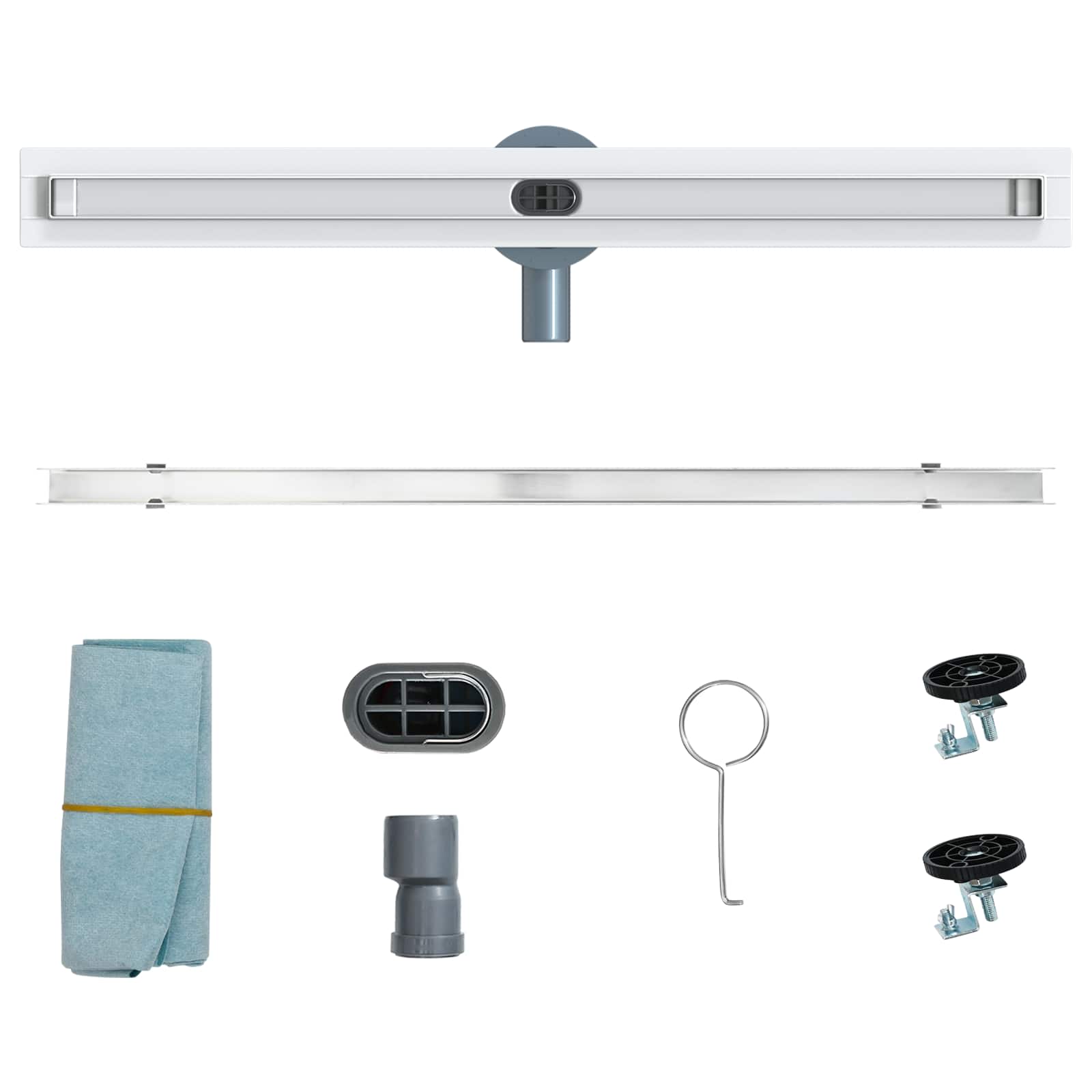 360° Shower Drain with Slim Design Silver 70 cm