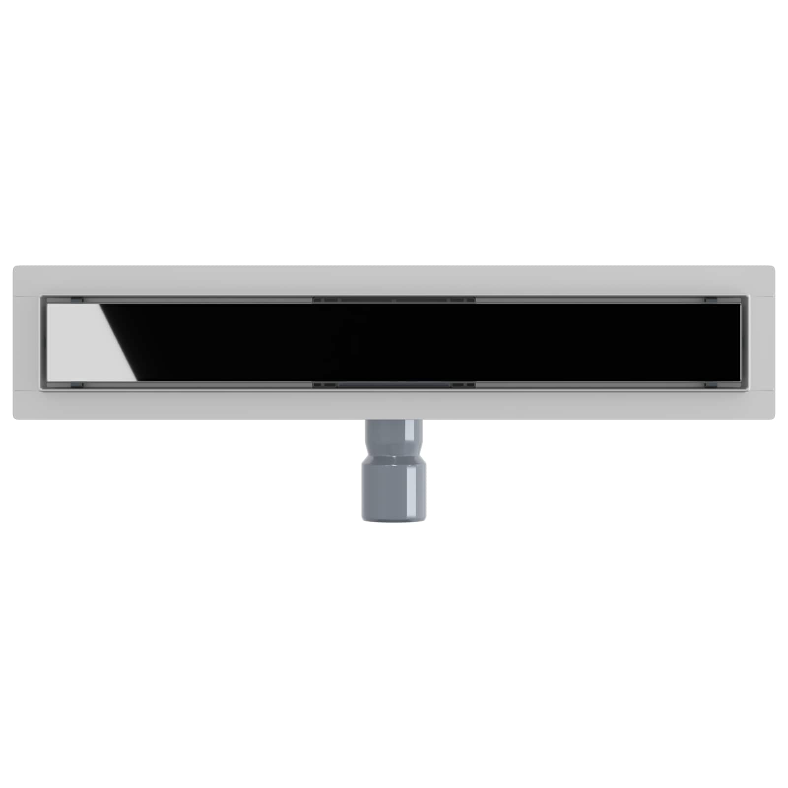 Black shower drain with glass cover 60 cm