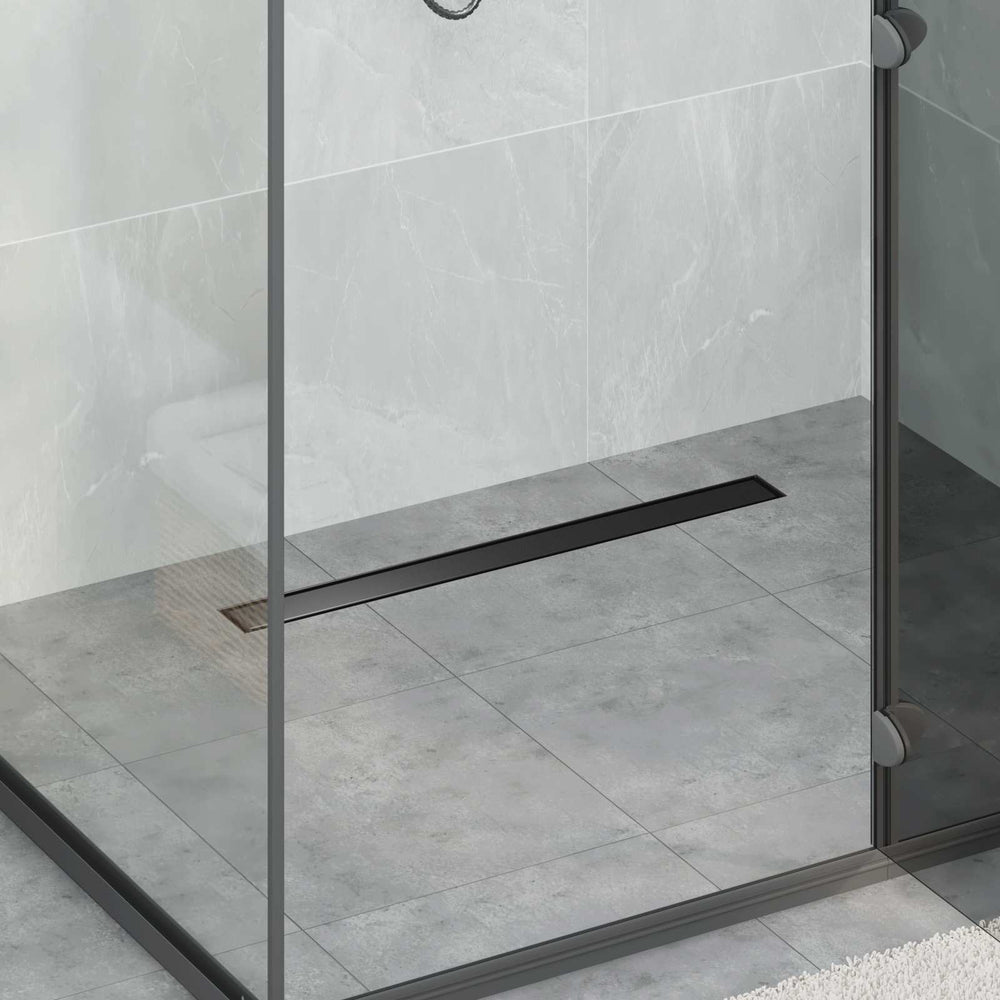 2 vienā dušas noteka Melna 80 cm Nerūsējošais tērauds 304