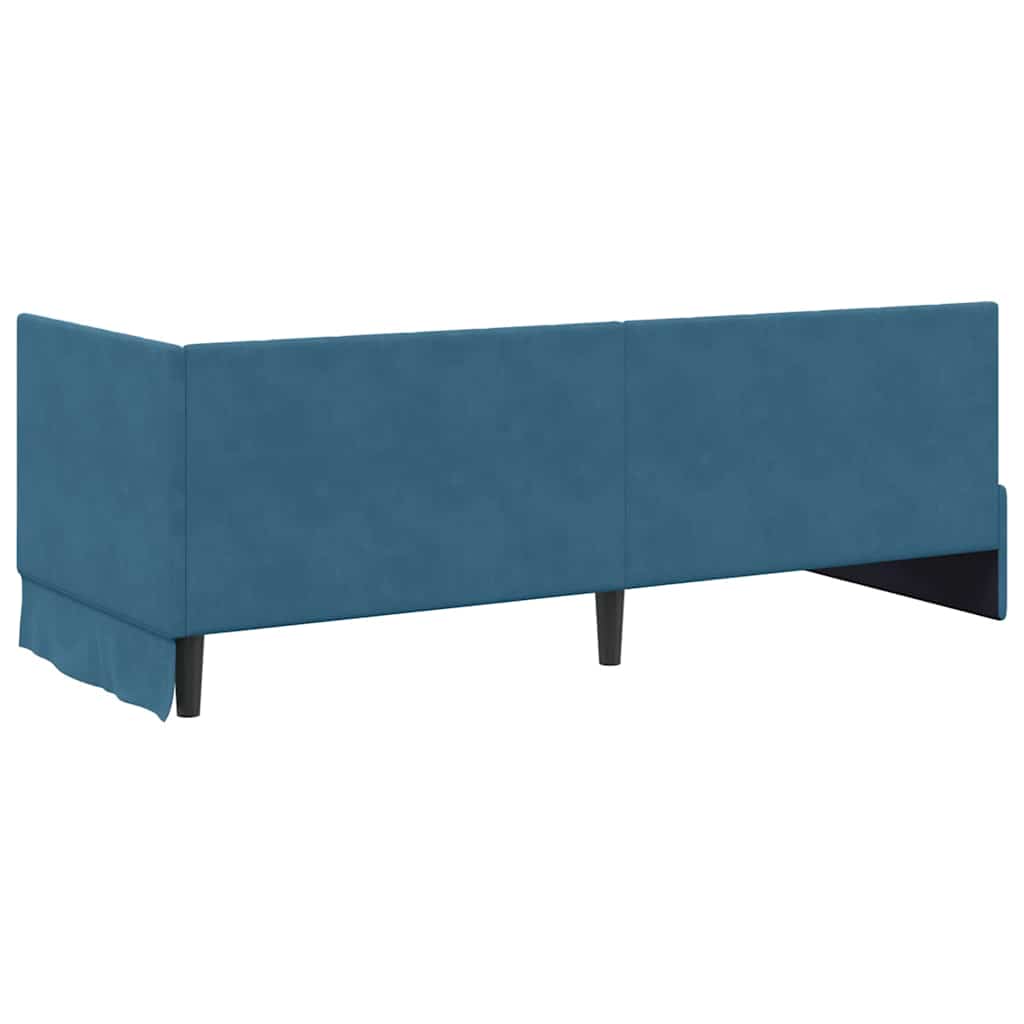 Kampinė lovos konstrukcija Mėlyna 80 x 200 cm Aksomas