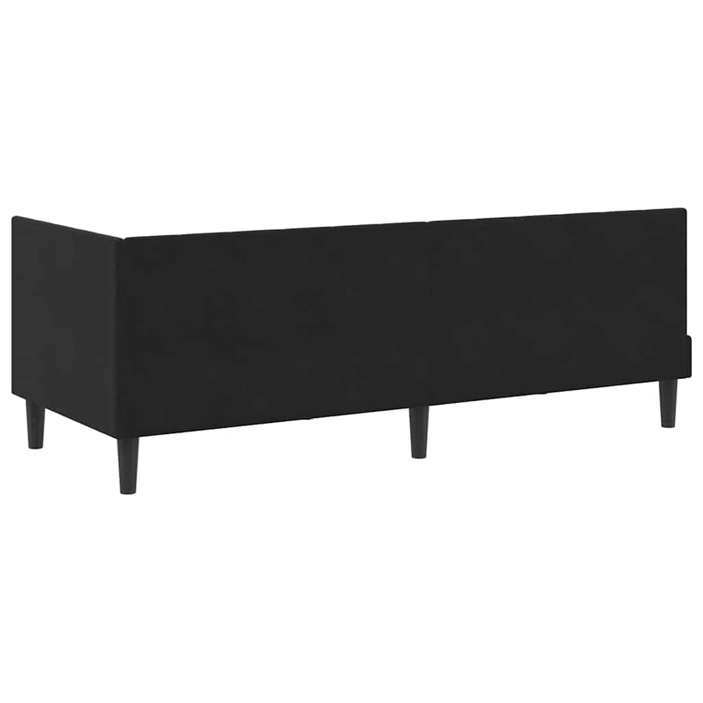 Kampinė lovos konstrukcija Juoda 80 x 200 cm Aksomas