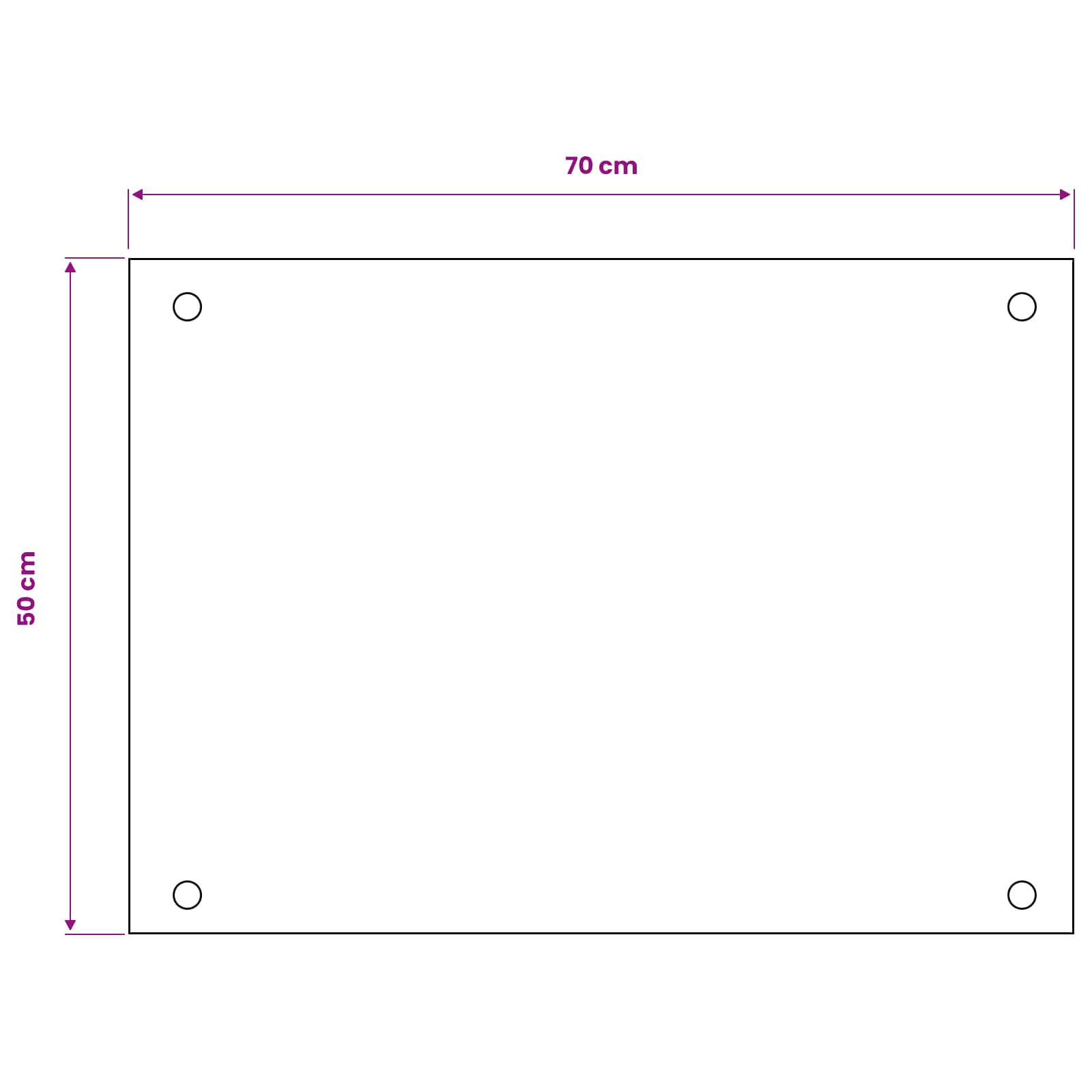 Kitchen Backsplash White 70 x 50 cm Tempered Glass