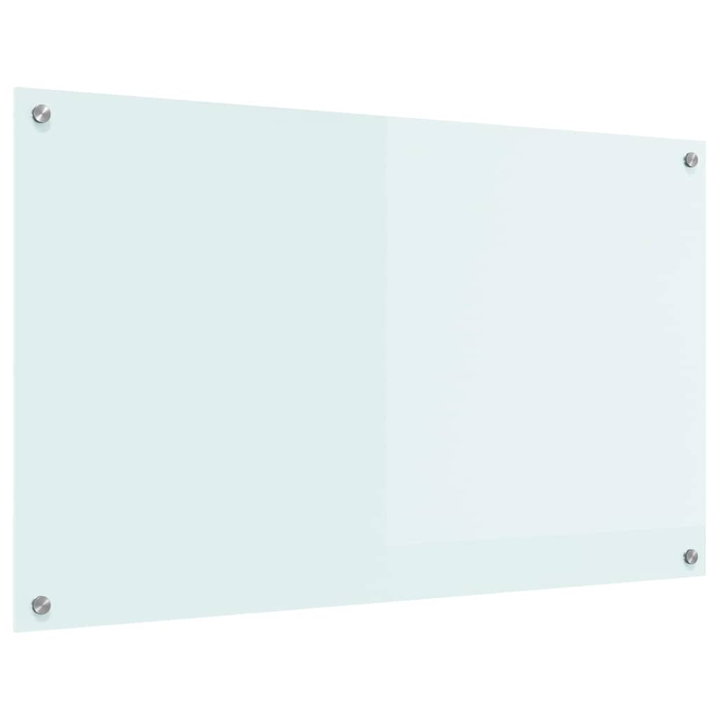Kitchen back plate White 100 x 60 cm tempered glass