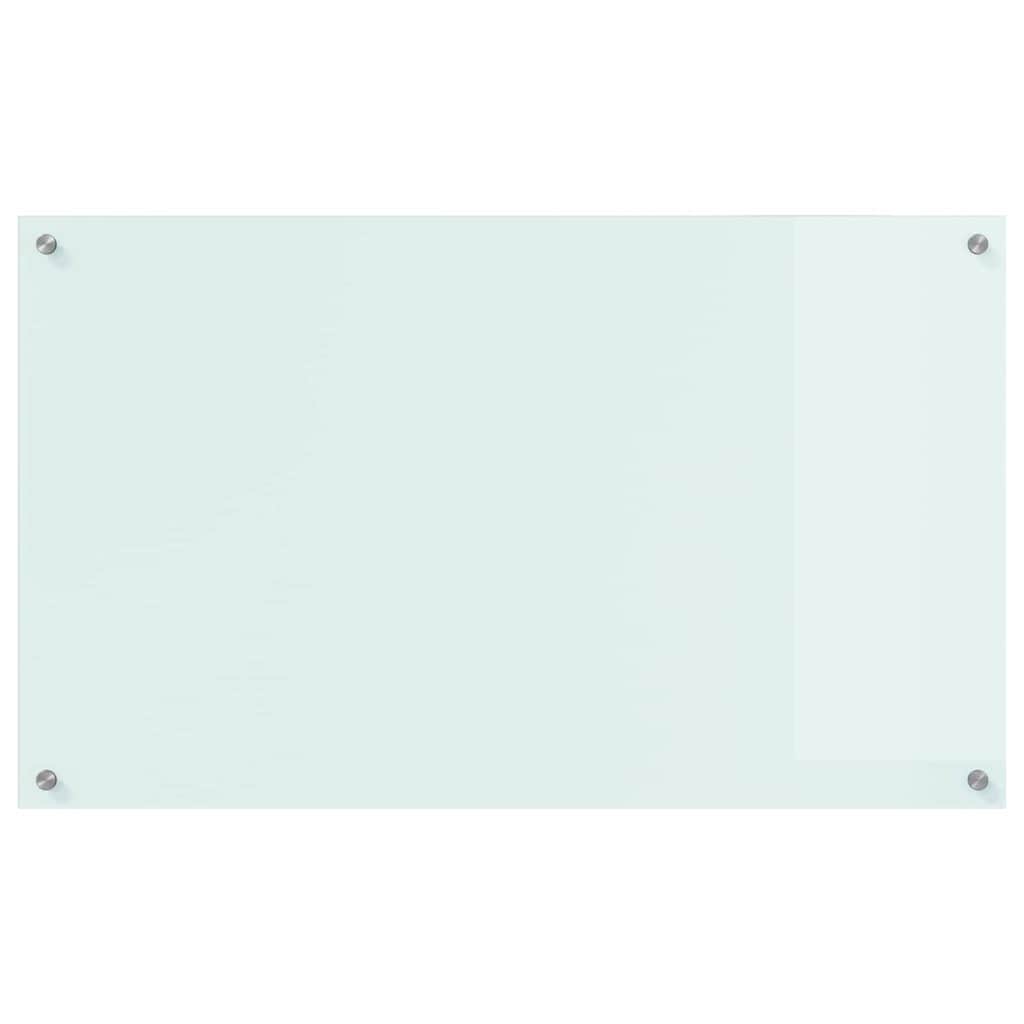 Kitchen back plate White 100 x 60 cm tempered glass