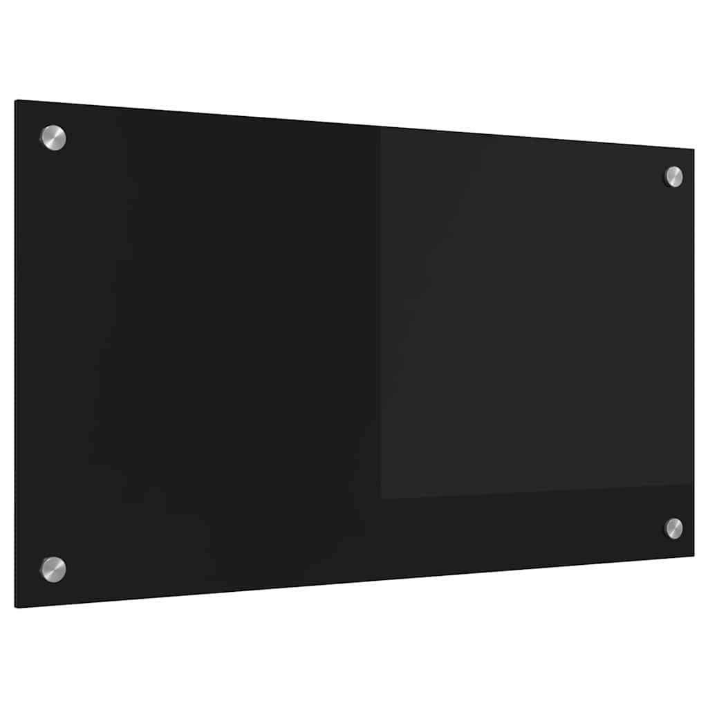Virtuvės užpakalinė plokštė Juoda 70 x 40 cm grūdintas stiklas