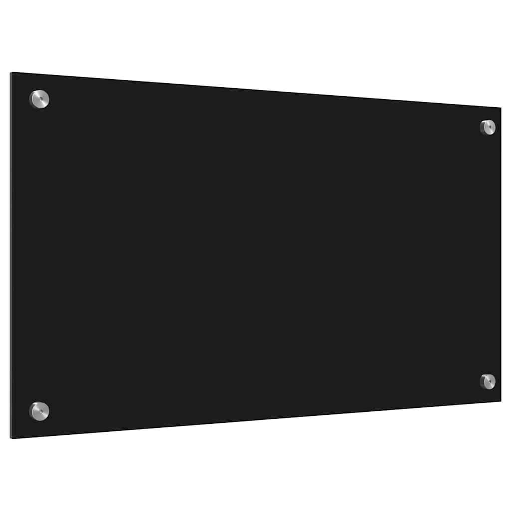 Virtuvės užpakalinė plokštė Juoda 70 x 40 cm grūdintas stiklas