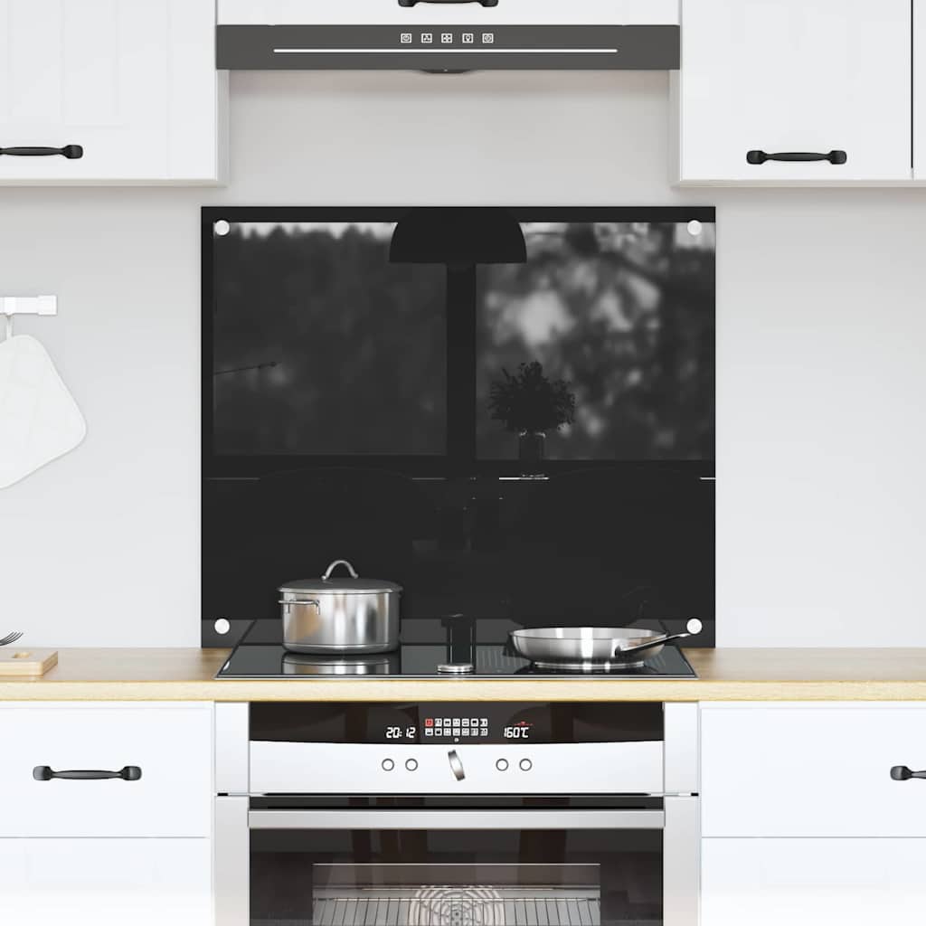 Virtuvės atbraila Juoda 70 x 60 cm grūdintas stiklas